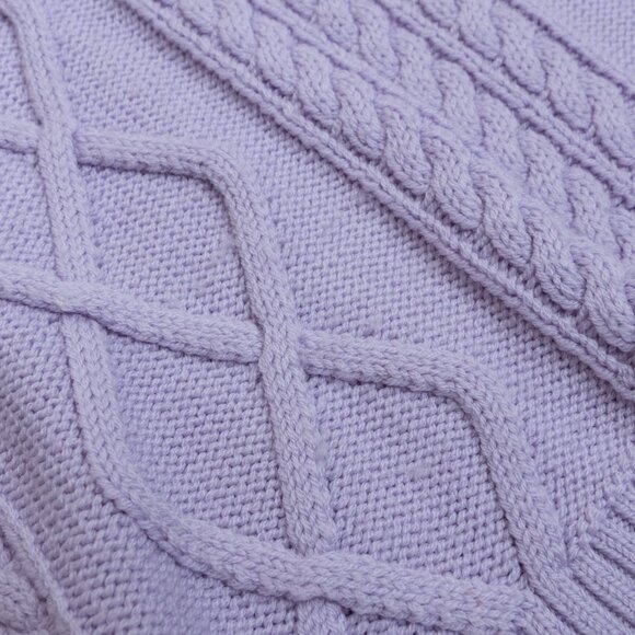 Kit and Ace Merino Cableknit Turtleneck Sweater Liliac Purple - Picture 10 of 13